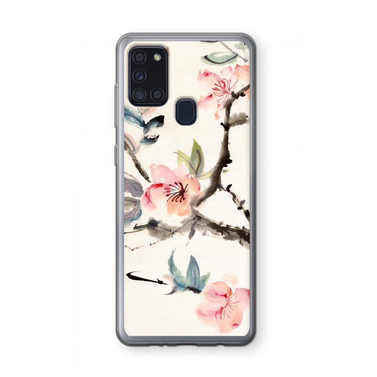 Japanse bloemen: Samsung Galaxy A21s Transparant Hoesje