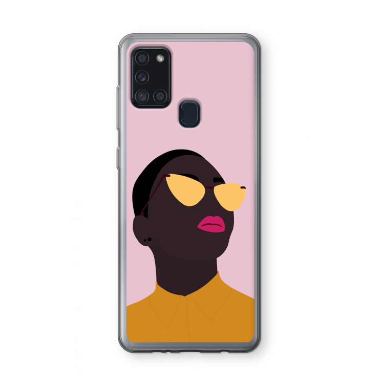 Yellow glasses: Samsung Galaxy A21s Transparant Hoesje