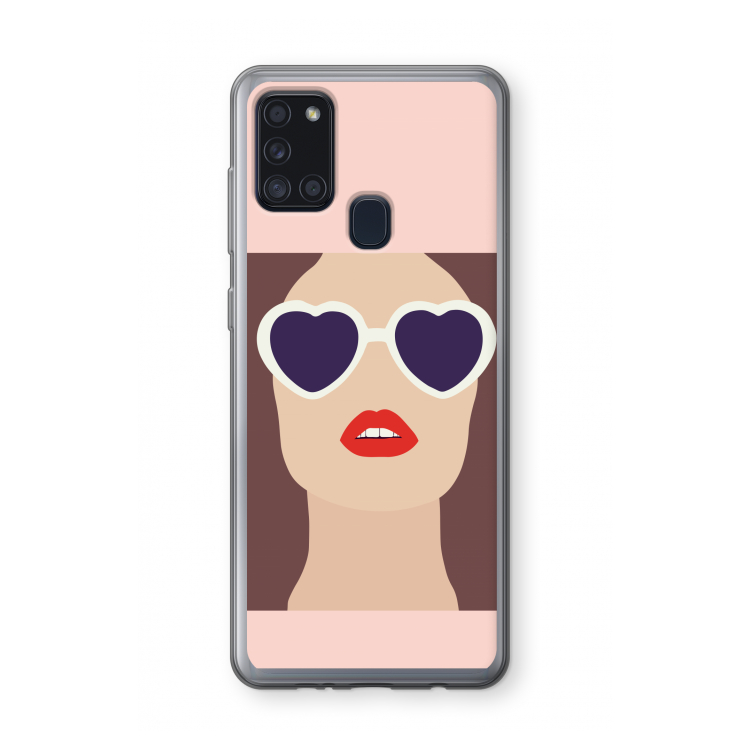 Red lips: Samsung Galaxy A21s Transparant Hoesje
