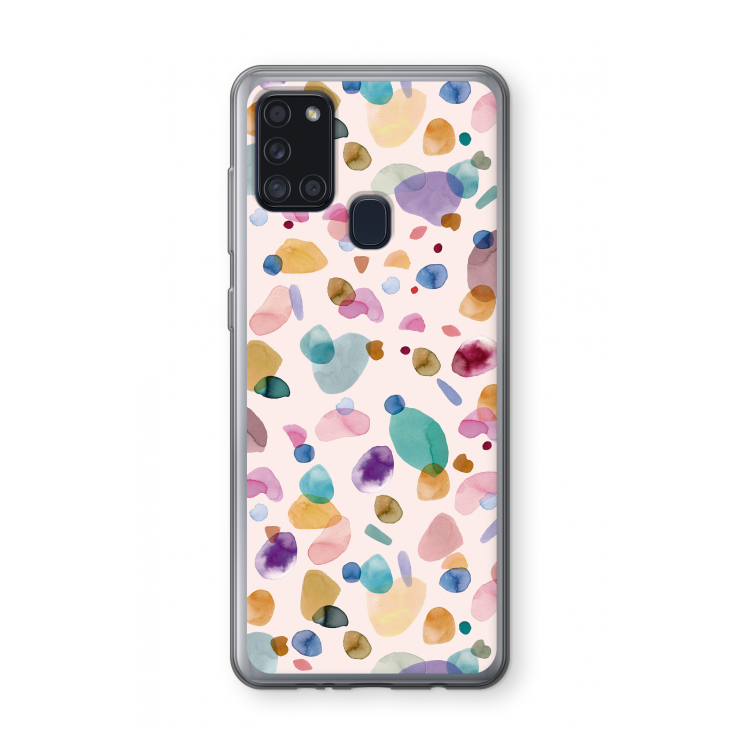 Terrazzo Memphis Pink: Samsung Galaxy A21s Transparant Hoesje