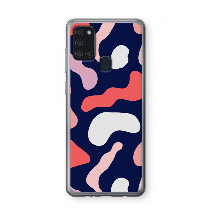 Memphis Shapes Pink: Samsung Galaxy A21s Transparant Hoesje