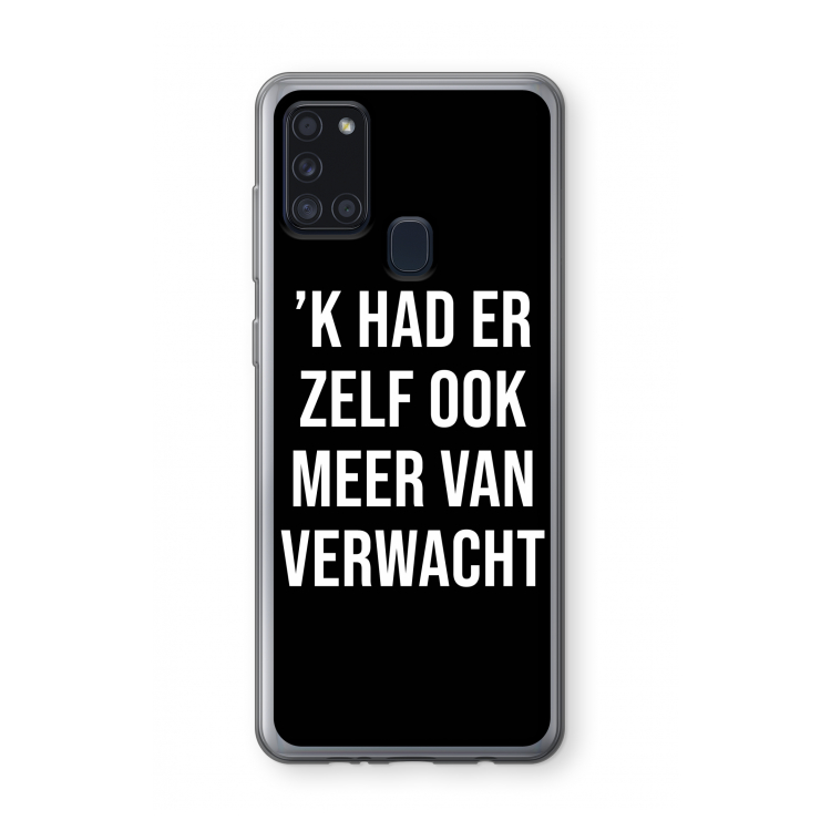 Meer verwacht - Zwart: Samsung Galaxy A21s Transparant Hoesje