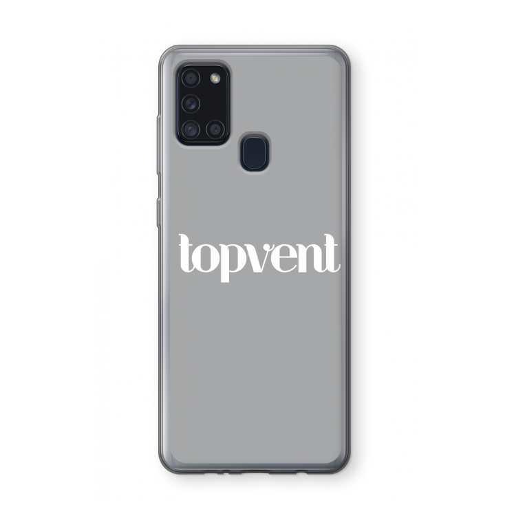 Topvent Grijs Wit: Samsung Galaxy A21s Transparant Hoesje