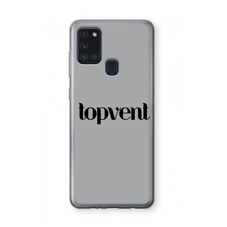 Topvent Grijs Zwart: Samsung Galaxy A21s Transparant Hoesje