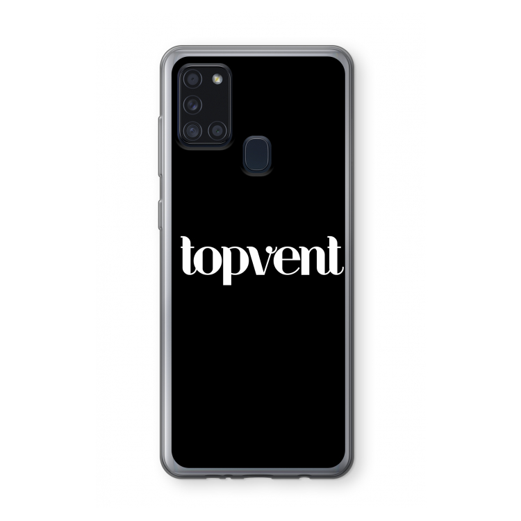 Topvent Zwart: Samsung Galaxy A21s Transparant Hoesje