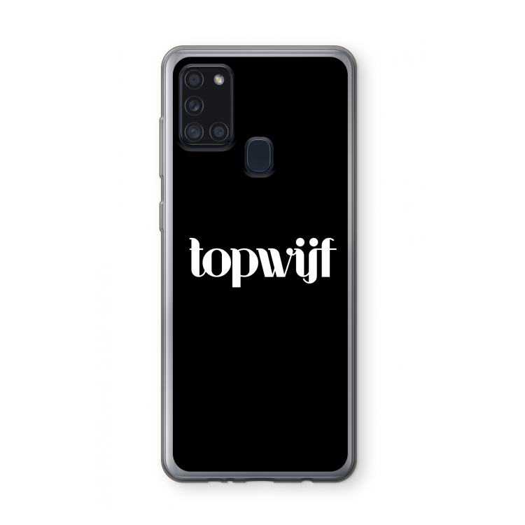 Topwijf Zwart: Samsung Galaxy A21s Transparant Hoesje