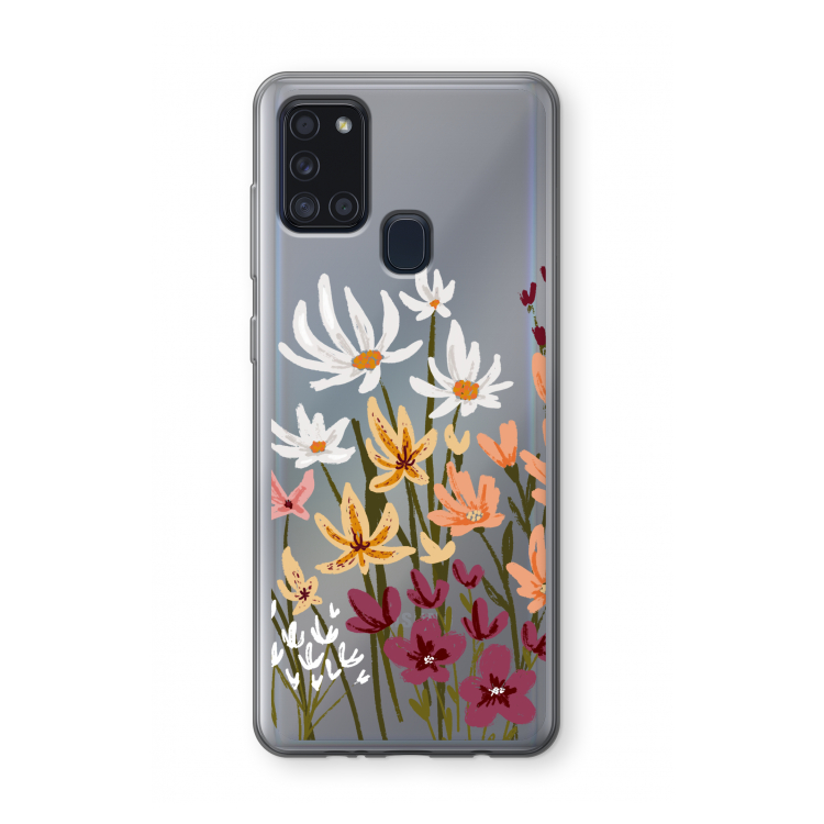 Painted wildflowers: Samsung Galaxy A21s Transparant Hoesje
