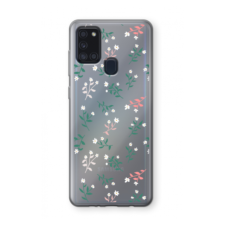 Small white flowers: Samsung Galaxy A21s Transparant Hoesje