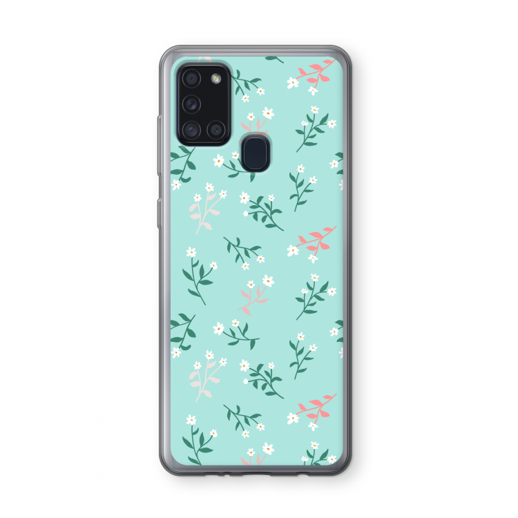Small white flowers: Samsung Galaxy A21s Transparant Hoesje