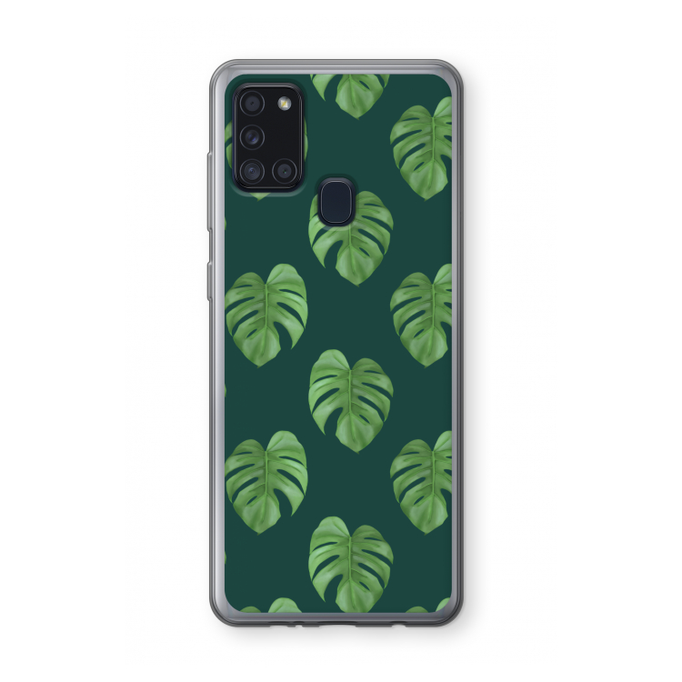 Monstera leaves: Samsung Galaxy A21s Transparant Hoesje