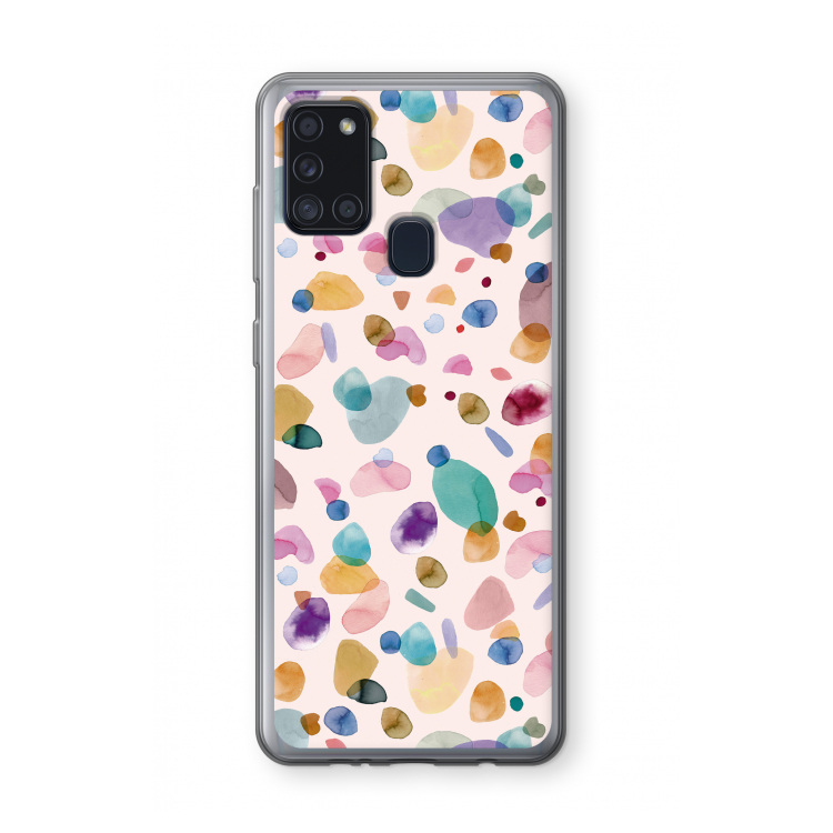 Terrazzo Memphis Pink: Samsung Galaxy A21s Transparant Hoesje