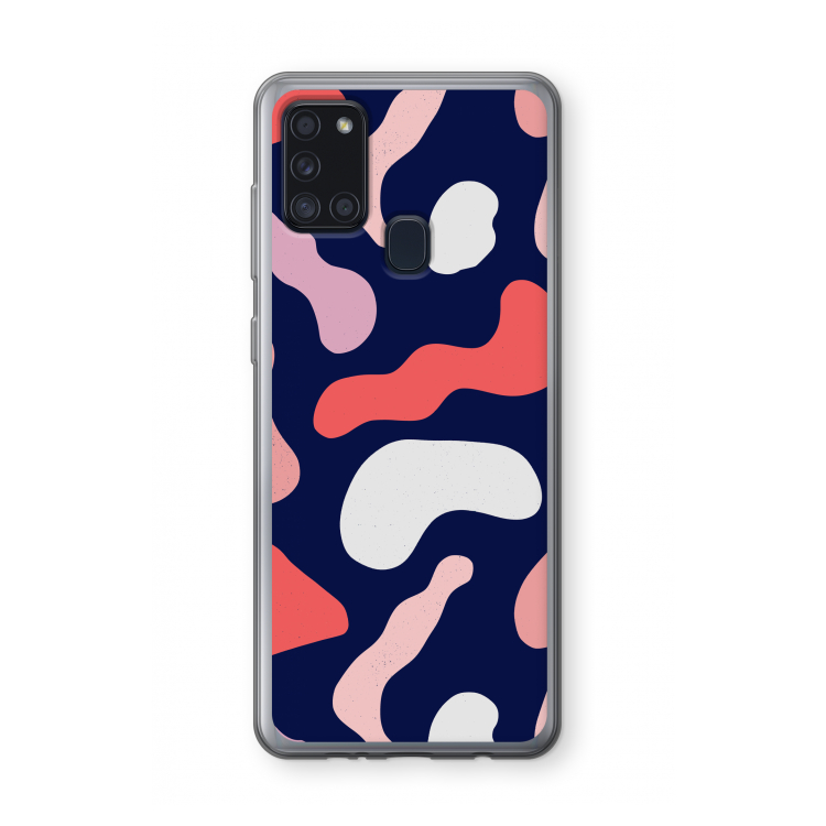 Memphis Shapes Pink: Samsung Galaxy A21s Transparant Hoesje
