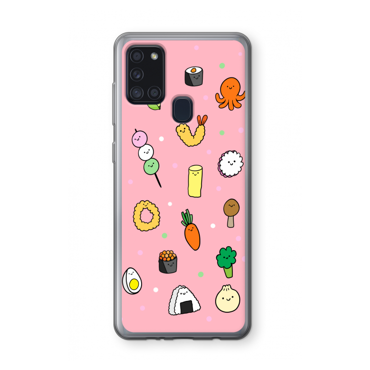 Happy bento friends: Samsung Galaxy A21s Transparant Hoesje