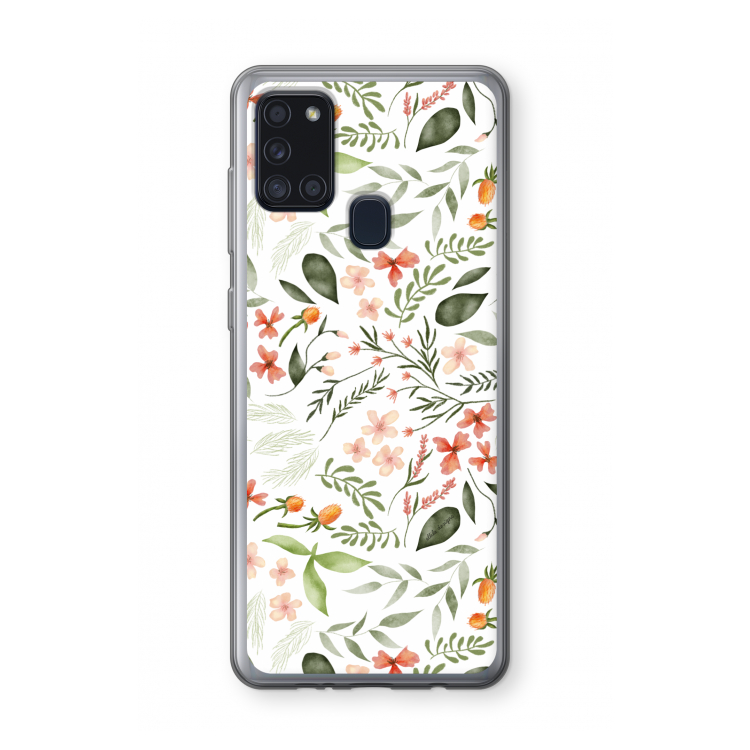 Sweet little flowers: Samsung Galaxy A21s Transparant Hoesje