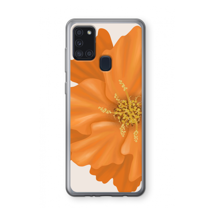 Orange Ellila flower: Samsung Galaxy A21s Transparant Hoesje