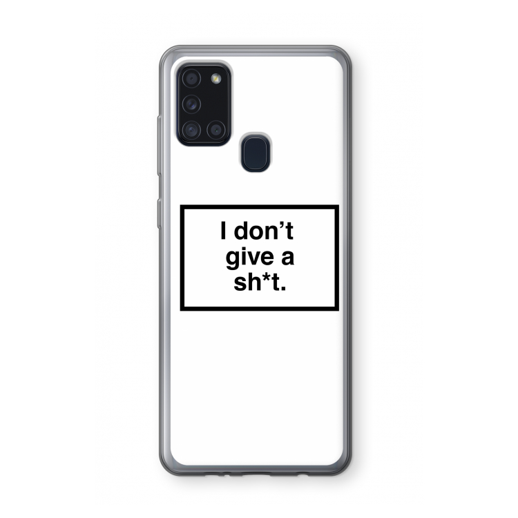 Don't give a shit: Samsung Galaxy A21s Transparant Hoesje