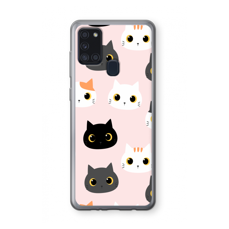 Katten: Samsung Galaxy A21s Transparant Hoesje