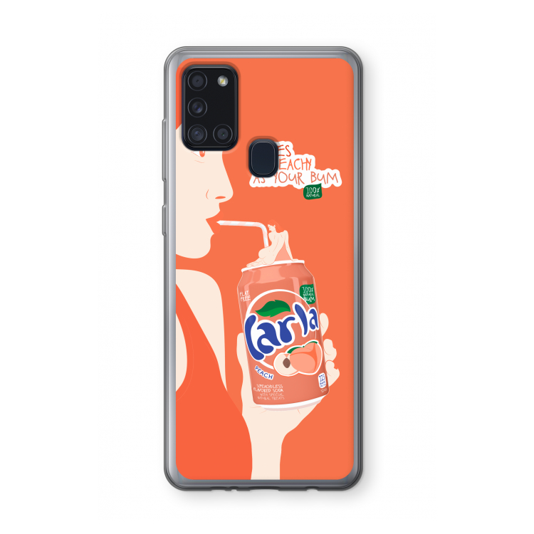 Peach please!: Samsung Galaxy A21s Transparant Hoesje