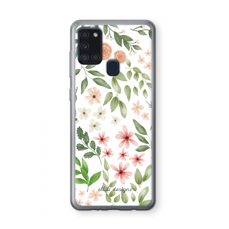 Botanical sweet flower heaven: Samsung Galaxy A21s Transparant Hoesje