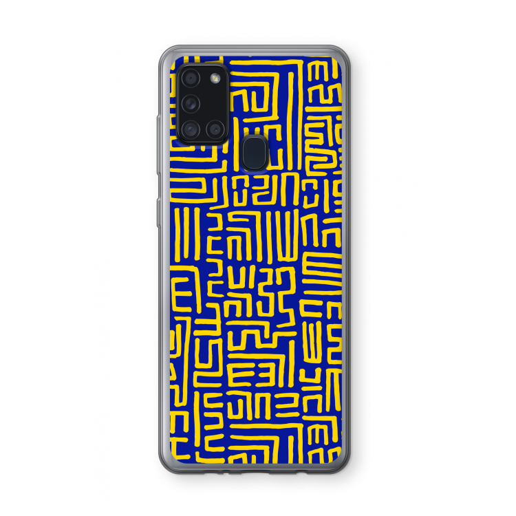 Majorelle Blue Print: Samsung Galaxy A21s Transparant Hoesje