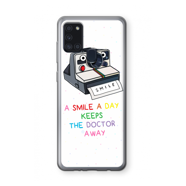 Smile: Samsung Galaxy A21s Transparant Hoesje