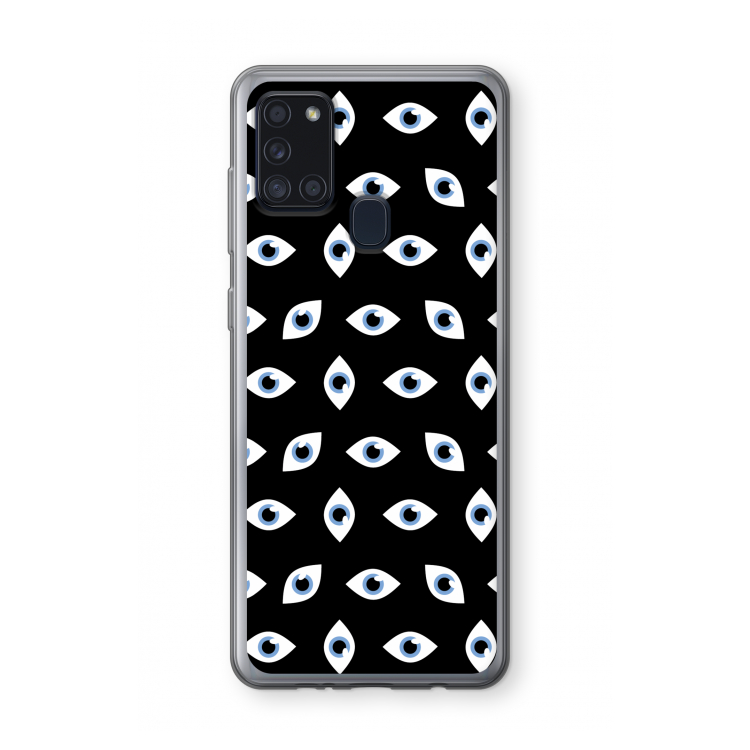 Eyes pattern: Samsung Galaxy A21s Transparant Hoesje