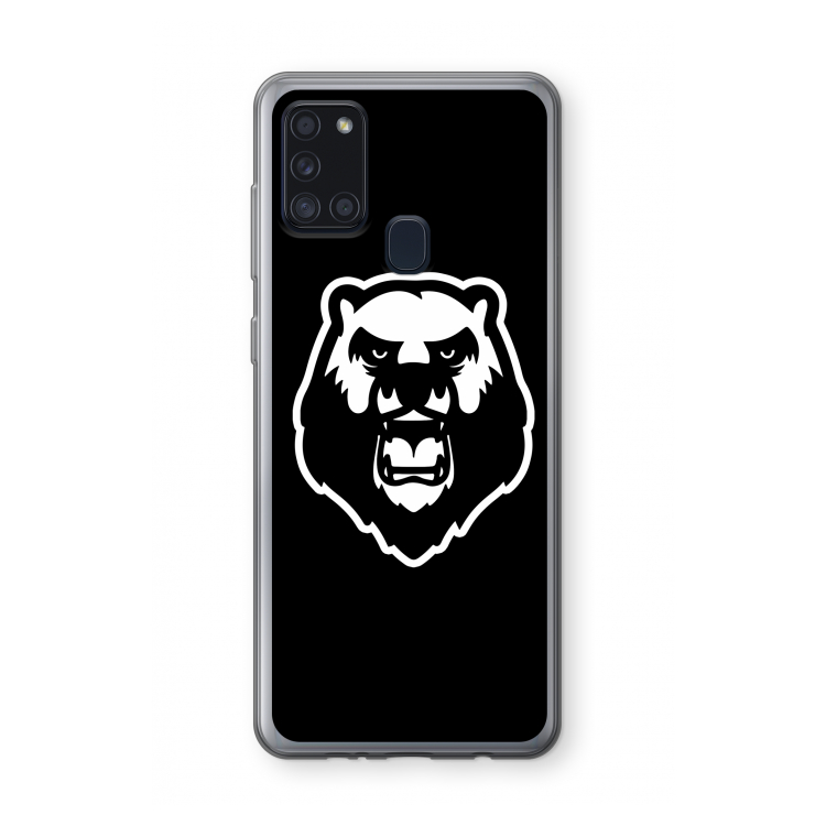 Angry Bear (black): Samsung Galaxy A21s Transparant Hoesje