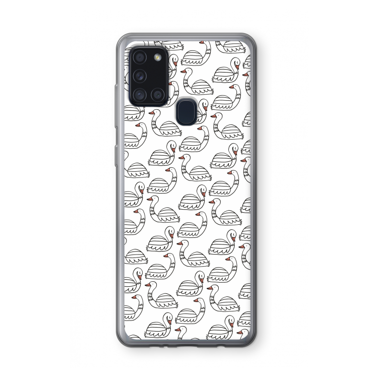 Zwanen: Samsung Galaxy A21s Transparant Hoesje