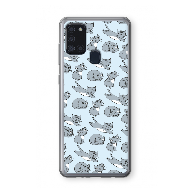 Poezen: Samsung Galaxy A21s Transparant Hoesje
