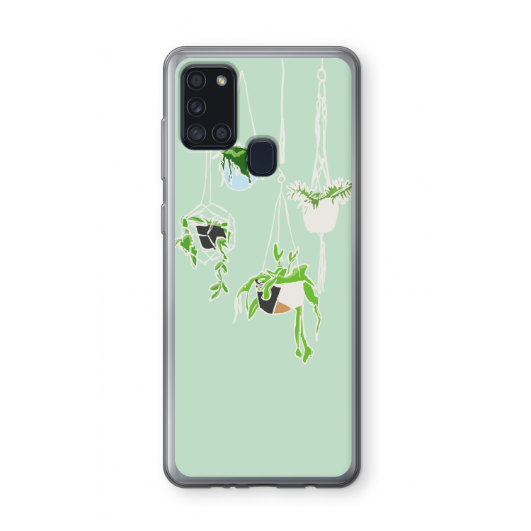 Hang In There: Samsung Galaxy A21s Transparant Hoesje