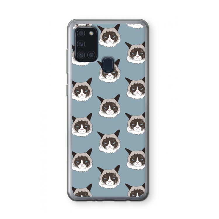 It's a Purrr Case: Samsung Galaxy A21s Transparant Hoesje