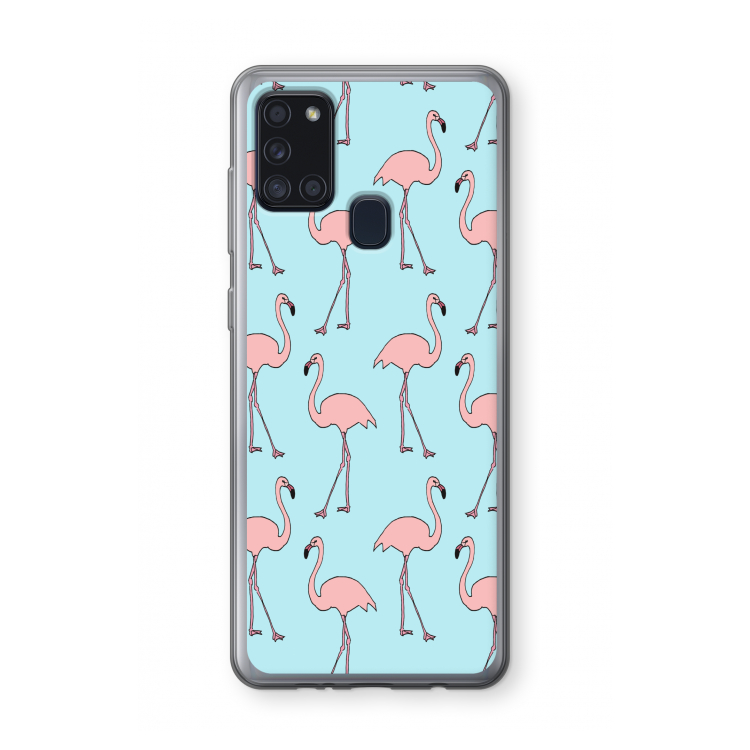 Anything Flamingoes: Samsung Galaxy A21s Transparant Hoesje