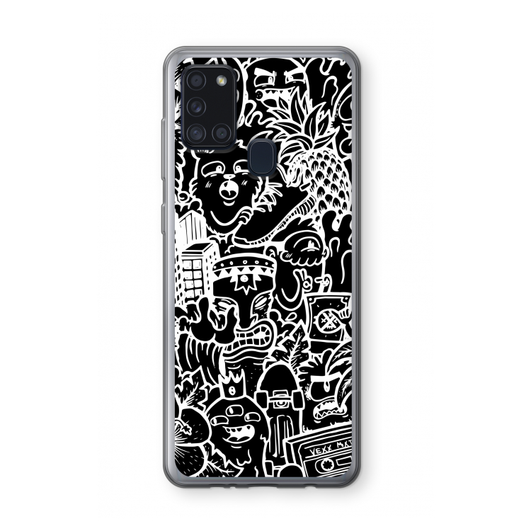 Vexx Black Mixtape: Samsung Galaxy A21s Transparant Hoesje