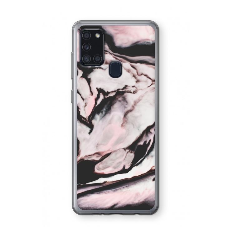 Roze stroom: Samsung Galaxy A21s Transparant Hoesje