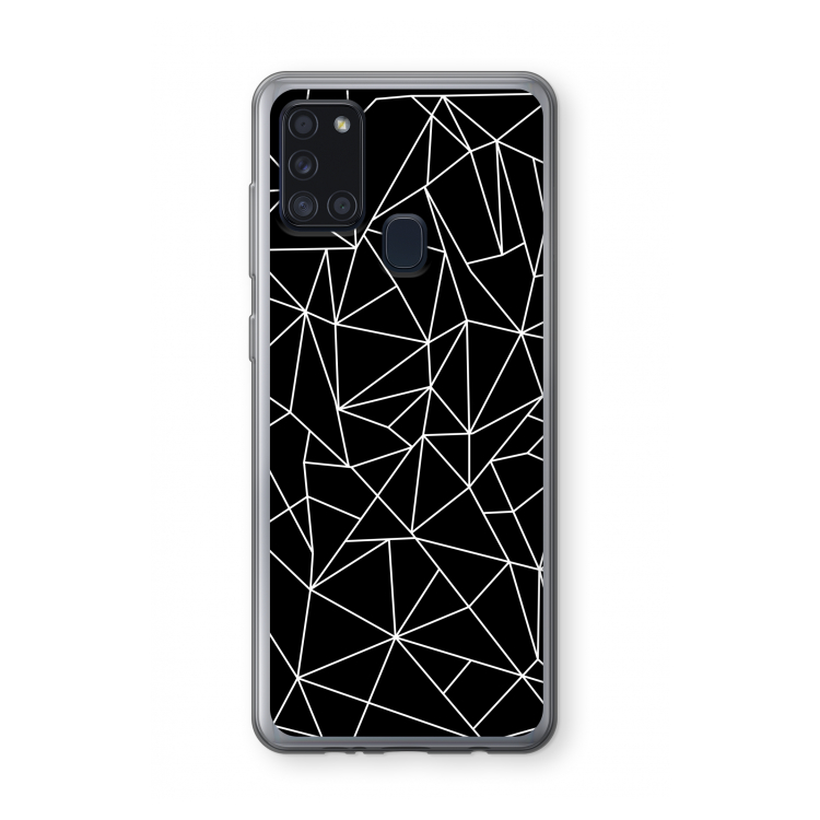 Geometrische lijnen wit: Samsung Galaxy A21s Transparant Hoesje