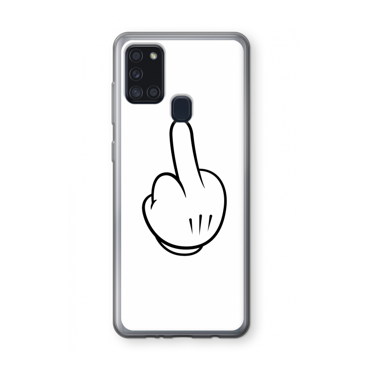 Middle finger white: Samsung Galaxy A21s Transparant Hoesje