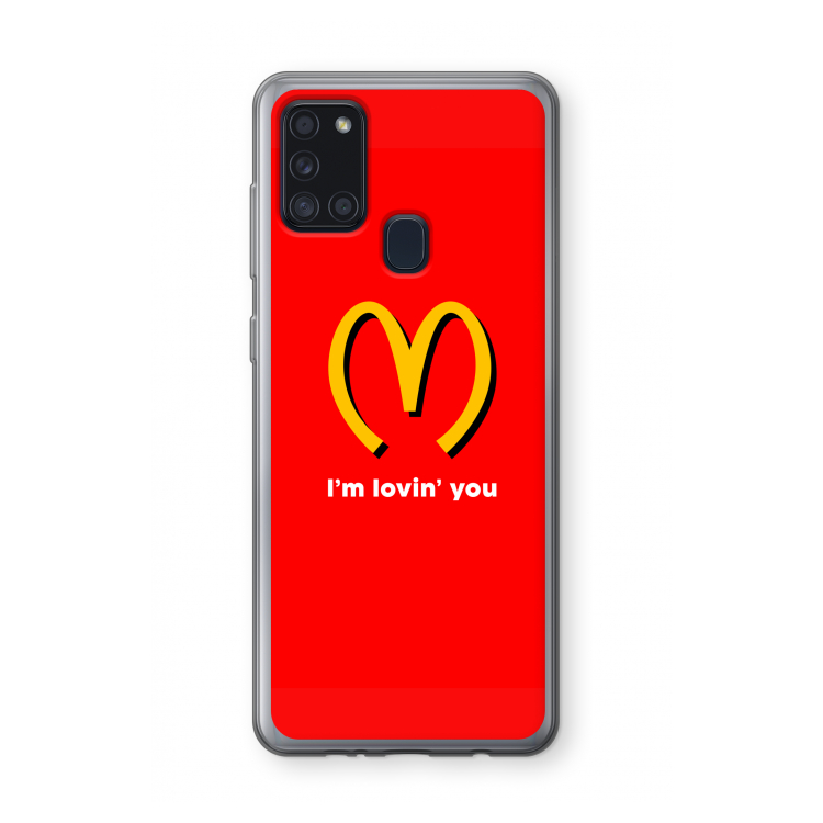 I'm lovin' you: Samsung Galaxy A21s Transparant Hoesje