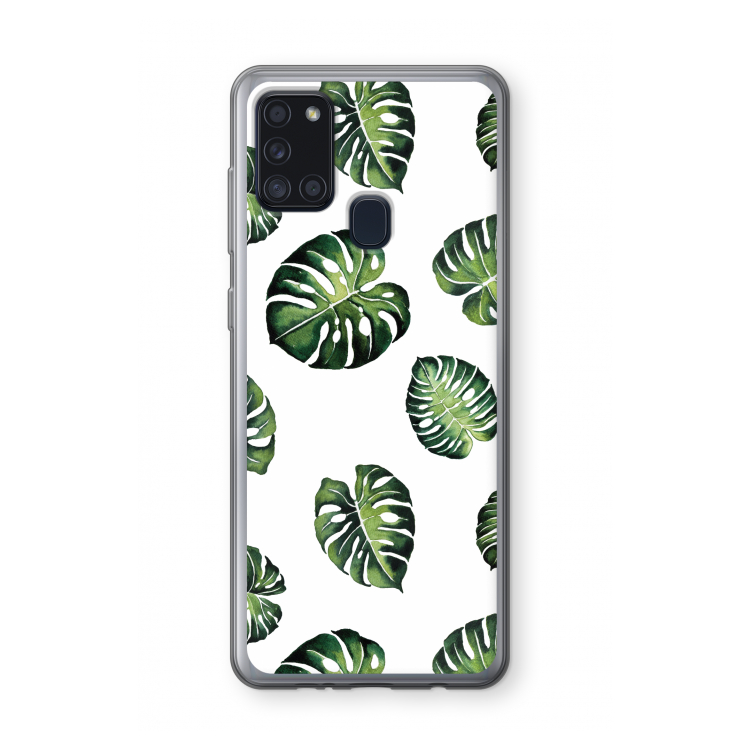 Tropische bladeren: Samsung Galaxy A21s Transparant Hoesje