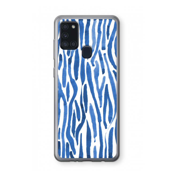 Blauwe nerven: Samsung Galaxy A21s Transparant Hoesje