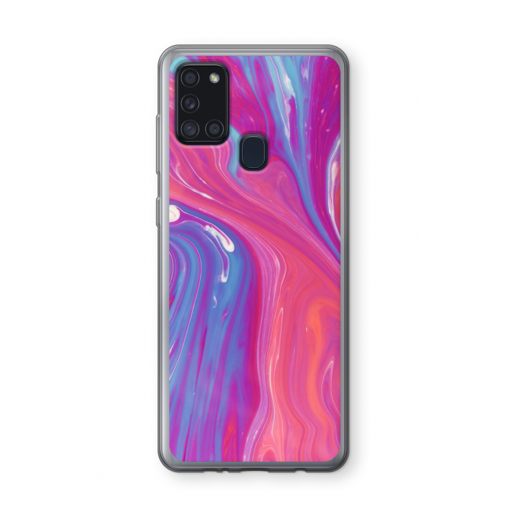 Paarse stroom: Samsung Galaxy A21s Transparant Hoesje