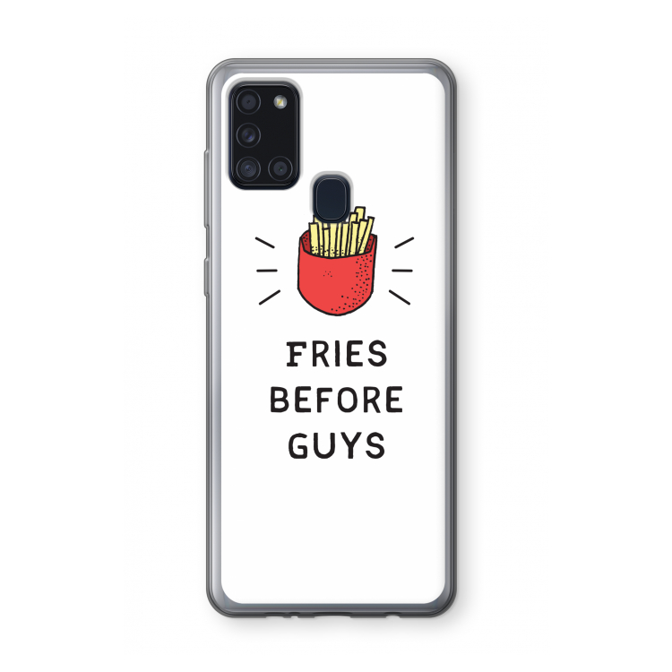 Fries before guys: Samsung Galaxy A21s Transparant Hoesje