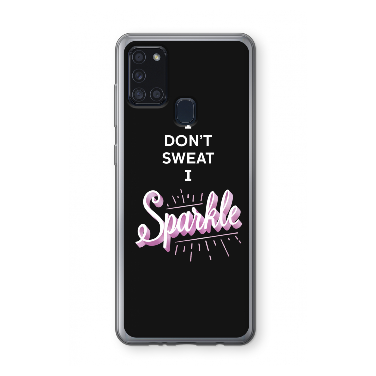 Sparkle quote: Samsung Galaxy A21s Transparant Hoesje