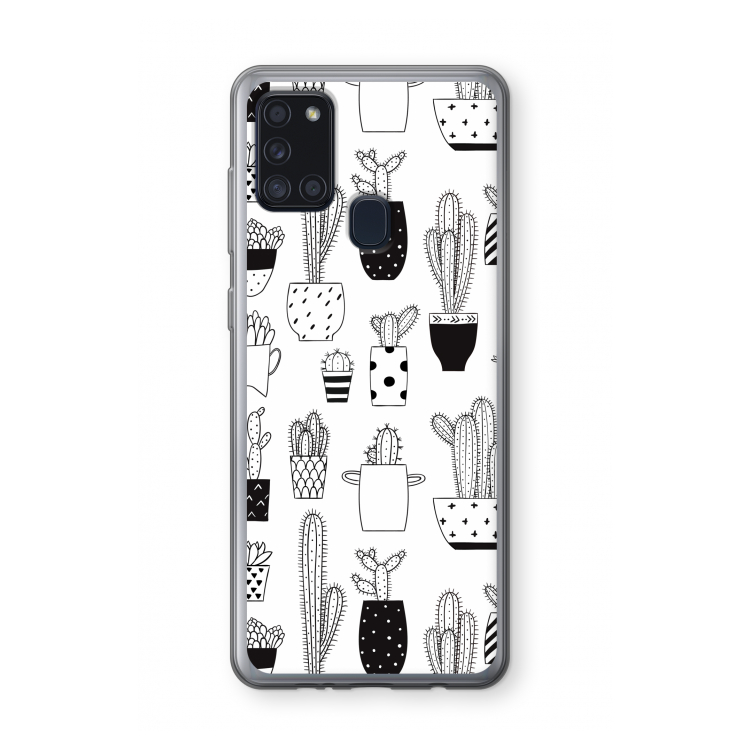 Cactusmotief: Samsung Galaxy A21s Transparant Hoesje