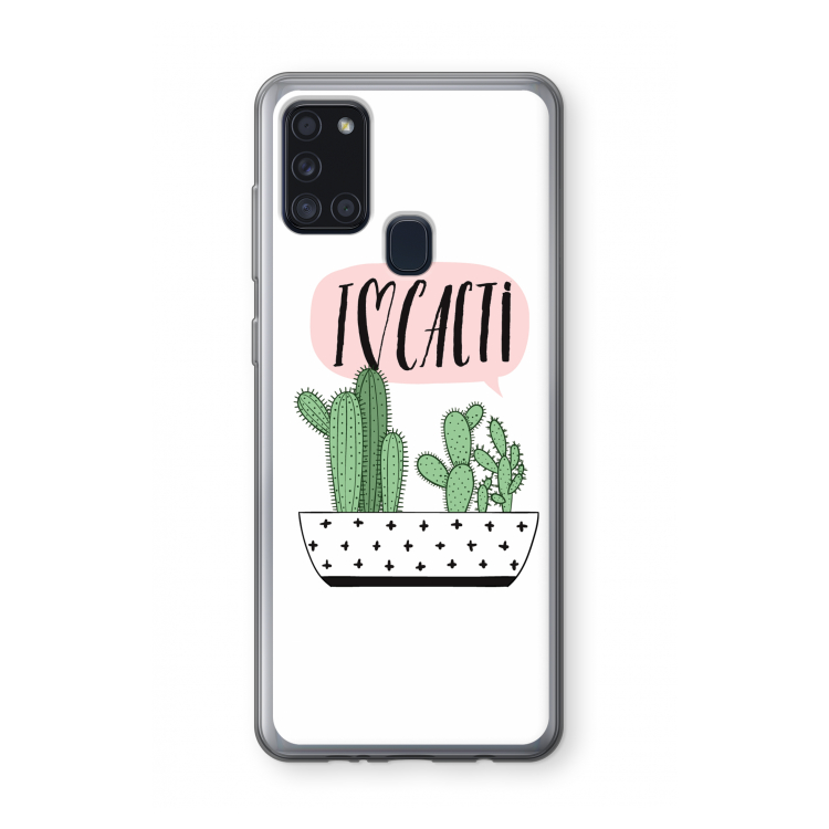 I love cacti: Samsung Galaxy A21s Transparant Hoesje