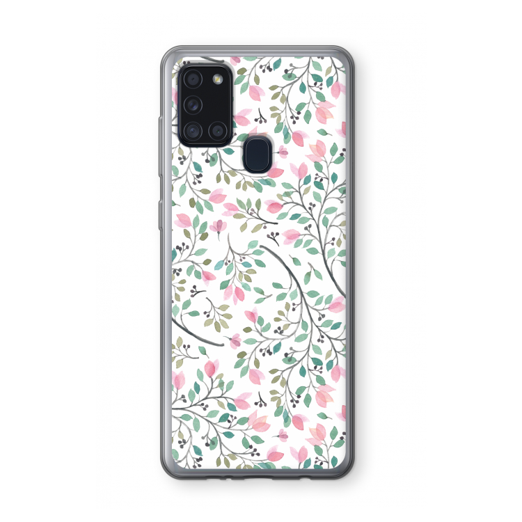 Sierlijke bloemen: Samsung Galaxy A21s Transparant Hoesje