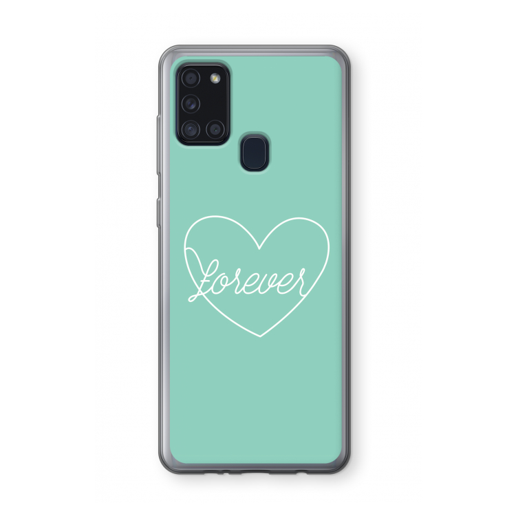 Forever heart pastel: Samsung Galaxy A21s Transparant Hoesje