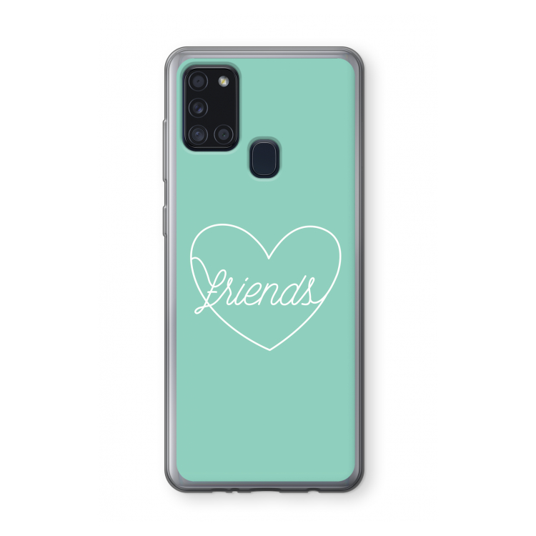 Friends heart pastel: Samsung Galaxy A21s Transparant Hoesje
