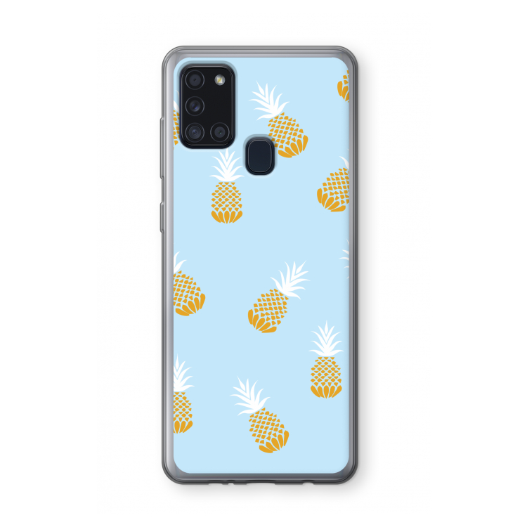 Ananasjes: Samsung Galaxy A21s Transparant Hoesje