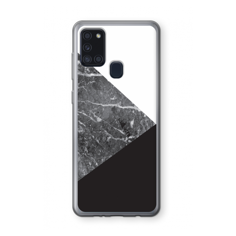 Combinatie marmer: Samsung Galaxy A21s Transparant Hoesje