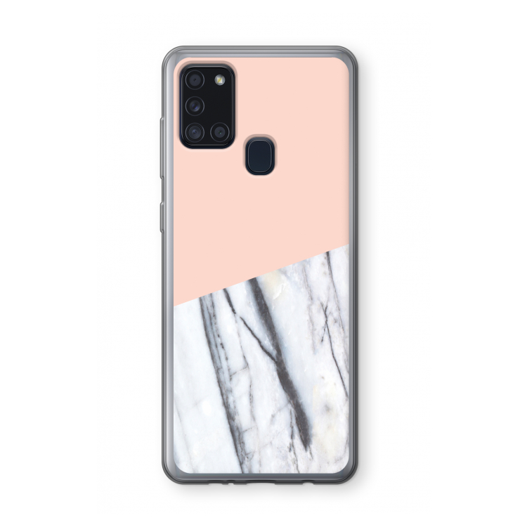 A touch of peach: Samsung Galaxy A21s Transparant Hoesje